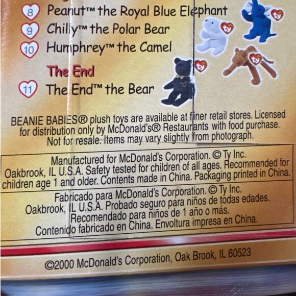 TY McDonalds Teenie Beanie Baby Millennium the Bear (2000) plush toy - Picture 6 of 6